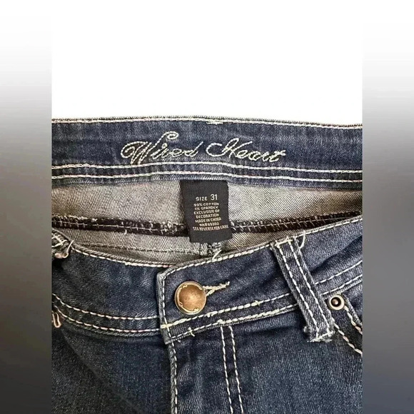 Wired Heart Western Midrise Embroidered Pockets Cowgirl Bootcut Jeans size 31 - Picture 6 of 14